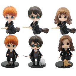 6 Figuras de Colección Pelicula Harry Potter Hermione Ron PVC