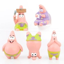 5 Figuras de Colección Serie Bob Esponja Patricio Estrella PVC