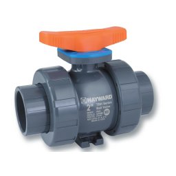Válvula bola doble tuerca unión TBH, Hayward, PVC,2“, EPDM, Cem-Ros.