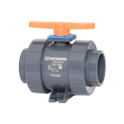 Válvula bola doble tuerca unión TBH, Hayward, PVC,3“, EPDM, Cem.