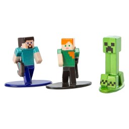 Figura Colección Minecraft Pack 3 Figuras Metalfigs 2,5 Pulgadas Oficial