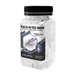 Plug Pass Through LinkedPRO - Cat6 - Con Blindaje - RJ-45 - Transparente - 100 Piezas