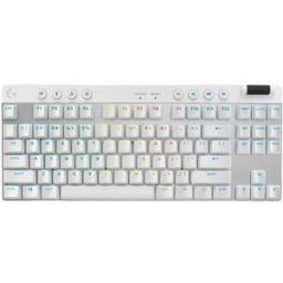 Teclado Gamer Logitech PRO X TKL - Inalámbrico - Multimedia - RGB - Blanco - Inglés