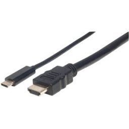 Cable Manhattan 152235 - USB-C a HDMI - Macho/Macho - 1 Mts - Negro