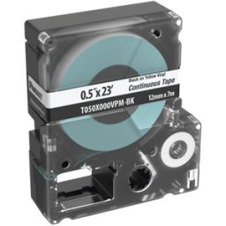 Casete Panduit - Negro sobre Blanco - Cinta Continua - 12 mm x 7 M