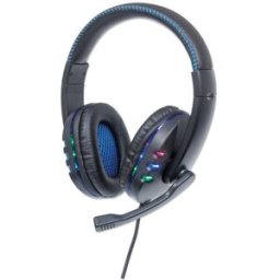 Diadema Gamer Manhattan - Alámbrico - Micrófono - Negro con Azul