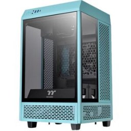 Gabinete Gamer Thermaltake Tower 100 Turquoise - Mini Torre - Mini ITX - 2x Ventiladores - 3x Cristales Templados - Turquesa