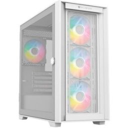 Gabinete Gamer Balam Rush Carbono Twin Mate 8000 - Media Torre - Micro ATX/Mini ITX - 4x Ventiladores - Panel Lateral - Blanco