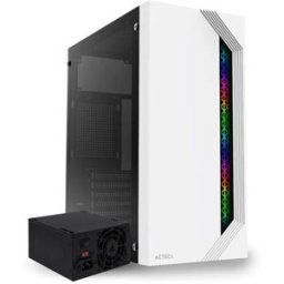 Gabinete Gamer Acteck VIKEN GM434 - Media Torre - ATX/Micro ATX/Mini ITX - Fuente 500W - Panel Lateral - Blanco