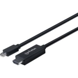 Cable Manhattan 153232 - Mini DisplayPort a HDMI - 1.8 Mts - Resoluciones de video Full-HD - Negro