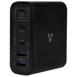Cargador de Pared Vorago AU-600 - 100W - 3x USB-C - 2x USB - Negro
