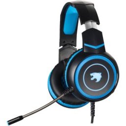 Diadema Gamer Yaguaret Quimera - Alámbrico - Micrófono - LED - Negro con Azul