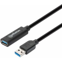Extensión Activa Manhattan 153751 - USB-A - Macho a Hembra - 10m - Negro