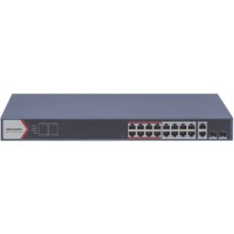 Switch HIKVISION DS-3E1318P-EI - Fast Ethernet - 16 Puertos PoE+ - 2 Uplink - 2 SFP - Gestionado