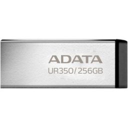 Memoria USB ADATA UR350 - 256GB - USB 3.2 Gen 1 (Retrocompatible 3.0 y 2.0) - Diseño Elegante sin Tapa - Color Metálico Negro