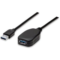 Cable Extensión USB Manhattan 150712 - USB A a USB A - 5m - Alta Velocidad 3.0 con Repetidor
