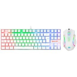 Kit Gamer Redragon K552RGB-BA - Teclado - Mouse - RGB - Alámbrico - Español - Blanco