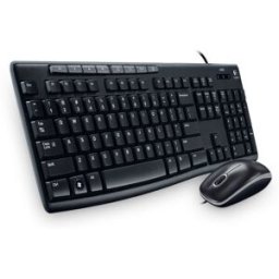 Kit Teclado y Mouse Logitech MK200 - Alámbrico - USB - Multimedia - Español - Negro