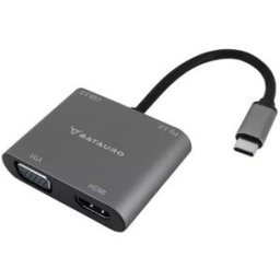 Hub USB Batauro AD-70 - USB-C a HDMI / VGA / USB-A - Gris