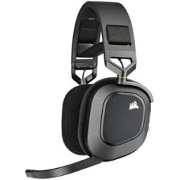 Diadema Gamer Corsair HS80 RGB WIRELESS - Inalámbrico - Micrófono - Negro