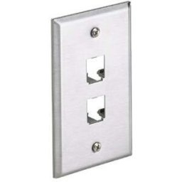 Placa de Pared Panduit - 2 Puertos Mini-Com - Acero Inoxidable