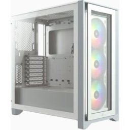 Gabinete Gamer Corsair iCUE 4000X RGB - Media Torre - ATX - Panel Lateral - Blanco