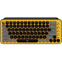Teclado Logitech Pop Keys - Inalámbrico - Bluetooth - Inglés - Multimedia - Amarillo