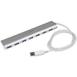 HUB USB StarTech.com ST73007UA - 7 Puertos USB 3.0 - Cable Incorporado - Blanco