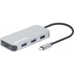 Docking Station Manhattan 130615 - USB-C a HDMI / 3 x USB 3.0 / USB-C / Lector SD/ MicroSD / Ethernet