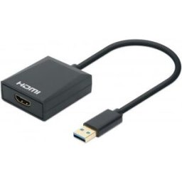 Adaptador de Video Manhattan 153690 - USB-A a HDMI - Macho a Hembra - Negro