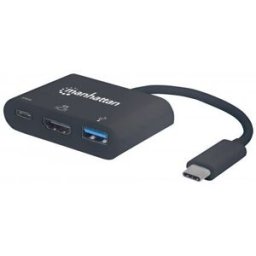 Convertidor USB-C a HDMI Manhattan - USB 3.0 - USB-C - Carga