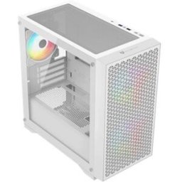 Gabinete Gamer Balam Rush Carbono Aircool 4000A - Mini Torre - Micro-ATX/Mini-ITX - 3 Ventiladores - Panel Lateral - Blanco
