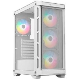 Gabinete Gamer Balam Rush Carbono Twin Mate 5000 - Media Torre - ATX/Micro ATX/Mini ITX - 4x Ventiladores - Panel Lateral - Blanco