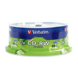 CD-RW Verbatim - 12X - 700MB - Paquete de 25 piezas