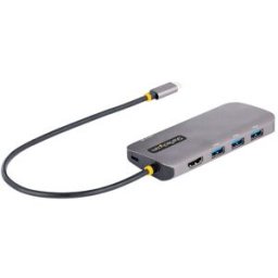 Adaptador Multi Puertos StarTech.com - USB C - HDMI / 3 Puertos USB 3.2 / Ethernet - Mac / Windows