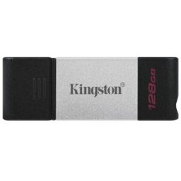 Memoria USB-C Kingston DataTraveler 80 - 128GB - USB-C 3.2 - Negro con Plata
