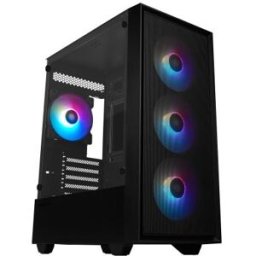 Gabinete Gamer Game Factor CSG503 - Mini Torre - Micro ATX/Mini ATX - 4x Ventiladores - Panel Lateral