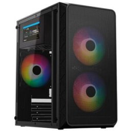 Gabinete Gamer Acteck Doom Pro Mesh GI730M - Mini Torre - Mini-ITX/Micro-ATX - Fuente 600W - 3 Ventiladores - Panel Lateral