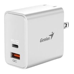 Cargador de Pared Genius PD-65AC - USB-A - USB-C - 65w - Blanco