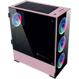 Gabinete Gamer Balam Rush Thinos GSX9000 - Torre - E-ATX/ATX/MicroATX/Mini-ITX - 4 Ventiladores - Panel Lateral - Negro con Rosa