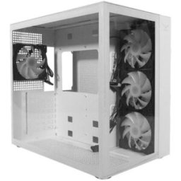 Gabinete Gamer Naceb Nova - Media Torre - ATX/Micro-ATX/Mini-ATX - 4 Ventiladores - Panel Lateral - Blanco
