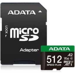 Memoria MicroSDXC ADATA Speed Plus - 512GB - Clase 10 - C/Adaptador