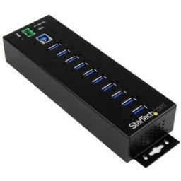 HUB Industrial StarTech.com - USB 3.0 - 10 Puertos USB 3.1 - Adaptador de Alimentación - Negro
