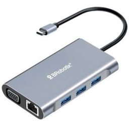 Docking Station BRobotix 6001202 - USB-C a HDMI/ RJ45/ VGA/ 3x USB 3.0/ USB-C 3.0