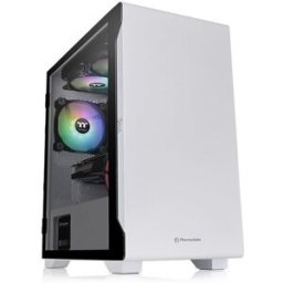 Gabinete Gamer Thermaltake S100 TG Snow Edition - Micro Torre - Micro ATX/Mini ITX - 1 Ventilador - Panel Lateral - Blanco