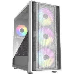 Gabinete Gamer Cooler Master MasterBox 600 - Media Torre - ATX/Micro ATX/E-ATX/ITX - 4x Ventiladores - Panel Lateral - Blanco