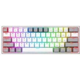 Teclado Gamer REDRAGON FIZZ PRO - Inalámbrico - Inglés - RGB - Switch Rojo - Blanco con Gris