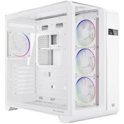 Gabinete Gamer Acteck Tank Expert Curve7400 - Media Torre - ATX/M-ATX/ITX - Panel Lateral - Pantalla de Monitoreo - 4 Ventiladores - Blanco