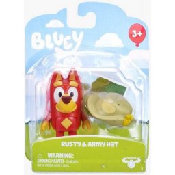 Figura Colección Bluey Story Pack Starter Rusty & Army Hat Set Regalo