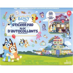 Bluey Almohadilla Adhesiva 165 Pegatinas Azules y 5 Escenas de Juego Extraíbles a Partir de 3 años
